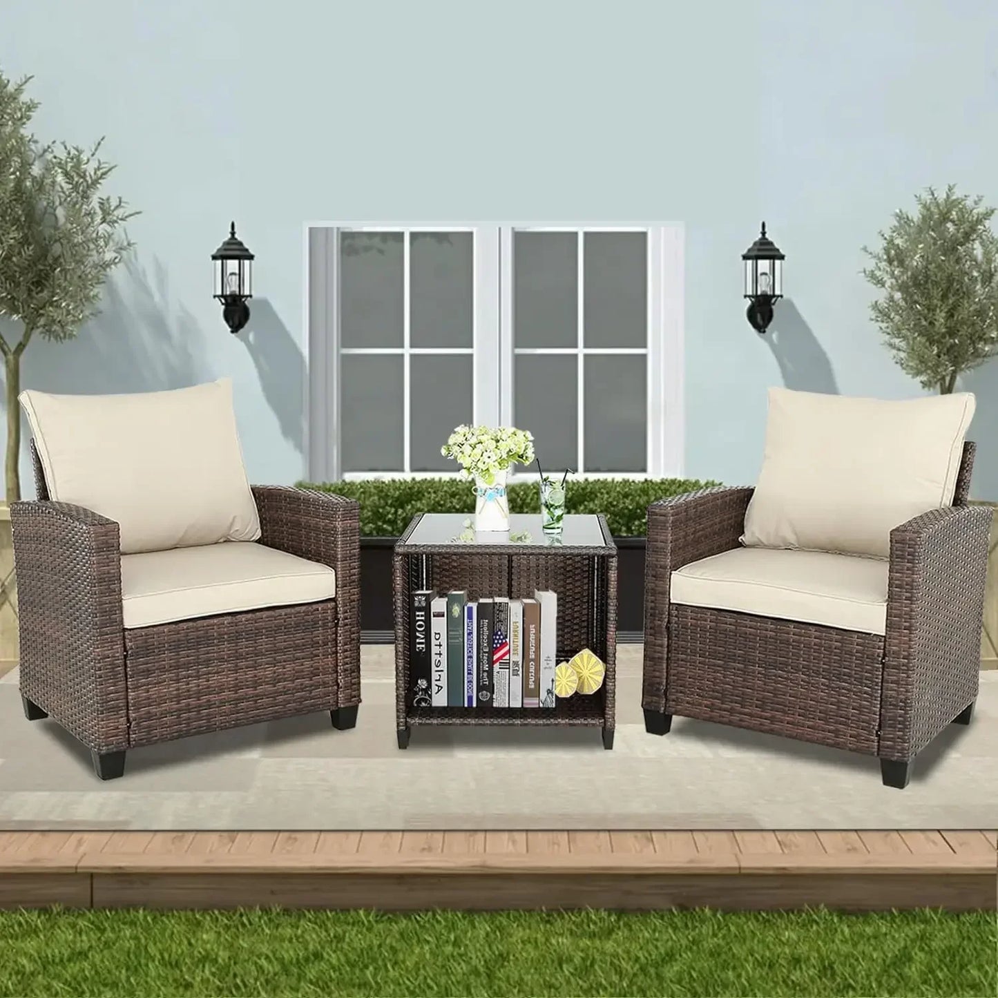#For 3 Pieces Patio Furniture Sets with Storage Table and Chairs, Outdoor Patio Furniture Sets&