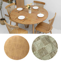 Round Table Cloth Waterproof Farmhouse Table Cover Decorative Wood/Woven Texture Tabletop Protection Rustic Wipeable