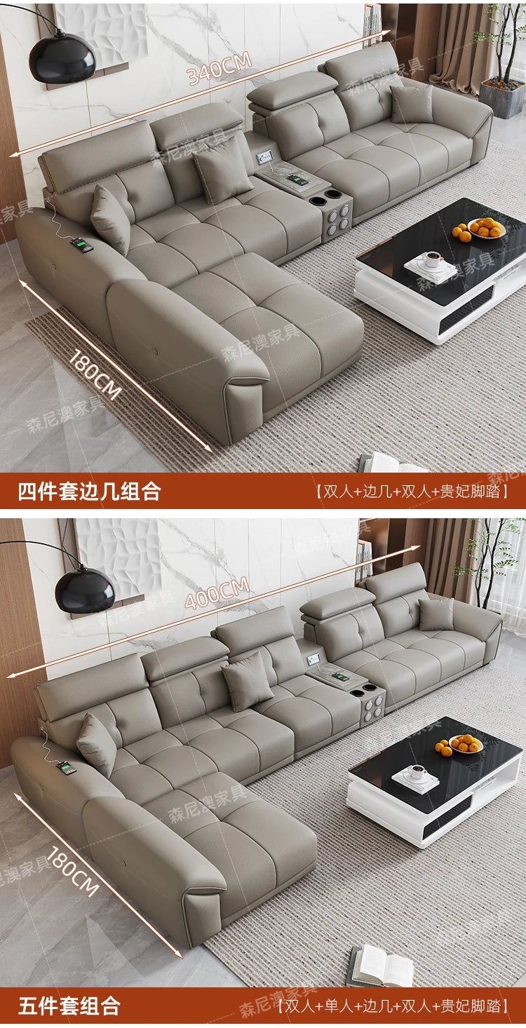 Modern Minimalist Sofa Leather Recliner Corner Living Room Sofa Relaxing Comfortable Muebles Para Habitacion Home Accessories
