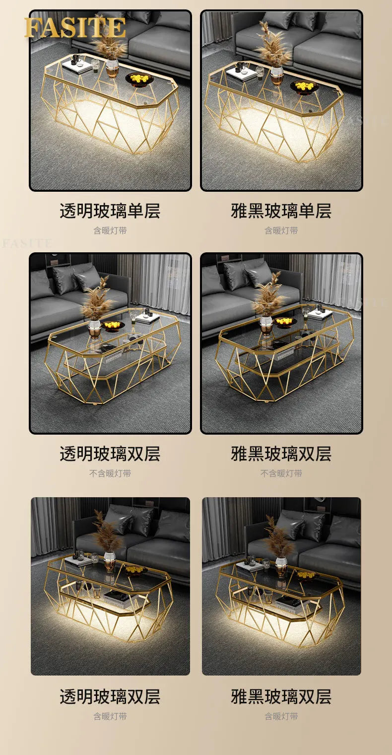 Postmodern Luxury Glass Coffee Tables Nordic Patio Center Entrance Floor Coffee Tables Smart Elegant Home Furniture