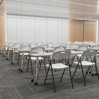 10-Pack White Plastic Folding Chairs, Portable Seat with Sturdy Steel Frame for Indoor & Outdoor Use, Perfect for, Customized