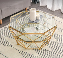 Nordic Glass Living Room Coffee Tables Light Luxury Modern Toughened Glass Bedroom Corner Table Iron Coffee Table Home Furniture