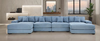 (UUX)155" Oversized Modular Sofa, Corduroy Cloud Couch Sectional with L Shape Chaise and 12 Throw Pillows, Upholste UQ