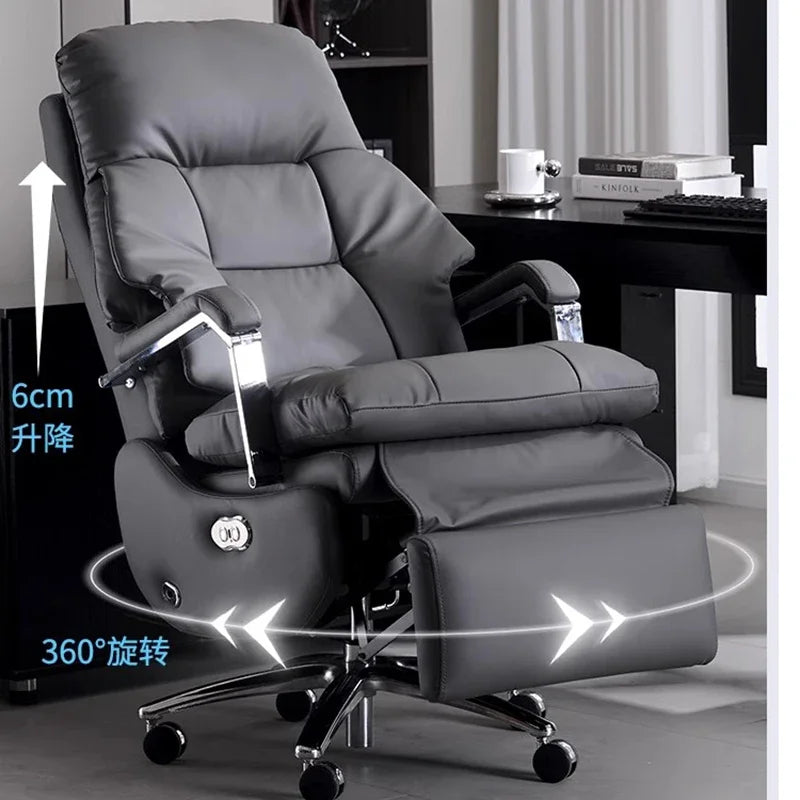Leather Boss Chair Electric Business Office Ventilated Massage Chair Sedentary Computer Sillas De Oficina Office Furniture