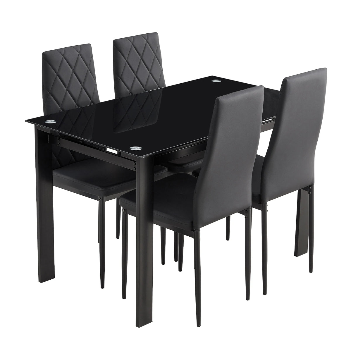 New Black Dining Table and Chairs,  Table Set 4 Seater, Table Set, Modern  Table,  Room Furniture