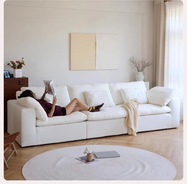 Vacuum compression cloud sofa lazy chenille fabric small apartment living room free combination module sofa furniture