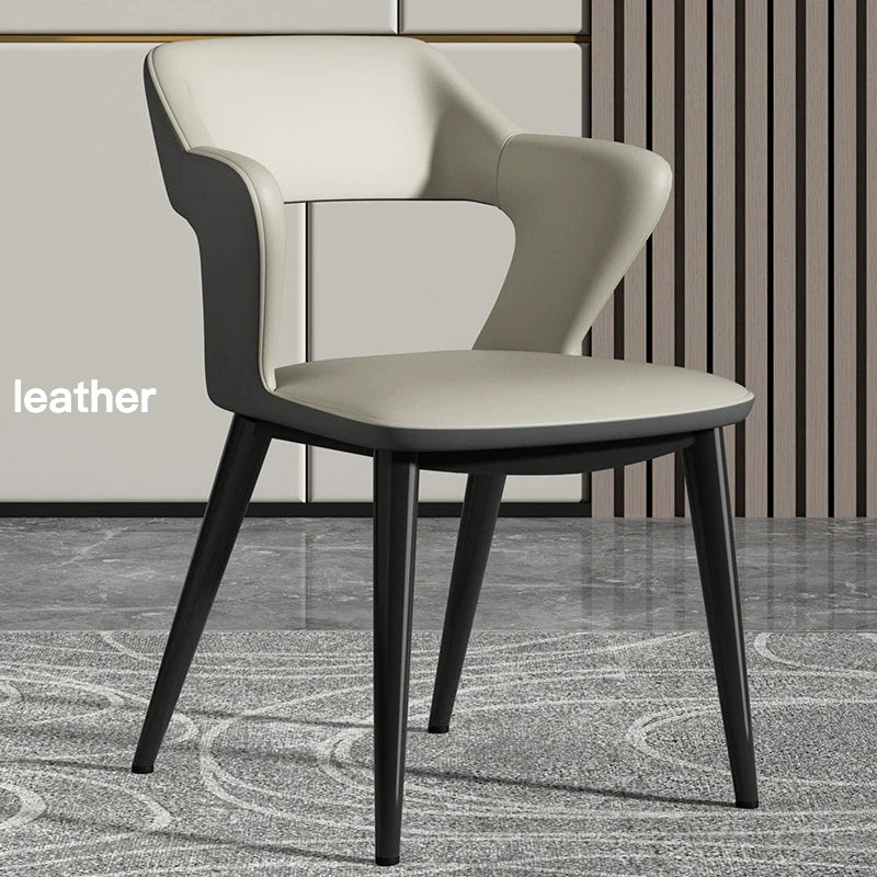 Italian Minimalist Dining Chair Modern Simple Home Chair Hotel Trendy Tech Fabric Makeup Chair Backrest Dining Table furniture