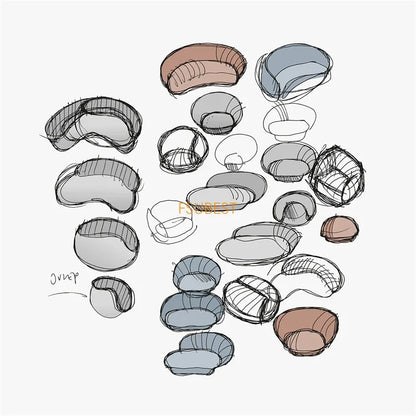 Round Teddy Sofa Lounge Nut Circle Curved Couch White Modern Sofas Chaise Lounge Nordic Style Canape  Living Room Furniture