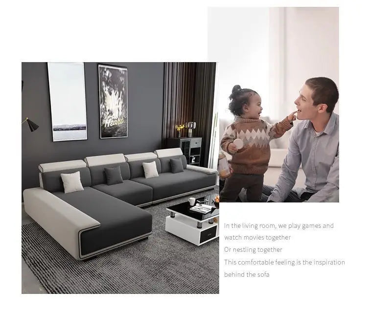 a55 Luxury Sectional Sofas Chaise Longue Bed Italian Modern Sofa Living Room Armchair Muebles Para El Hogar Home Furniture