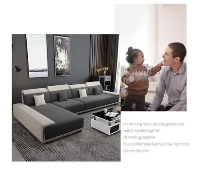 a55 Luxury Sectional Sofas Chaise Longue Bed Italian Modern Sofa Living Room Armchair Muebles Para El Hogar Home Furniture