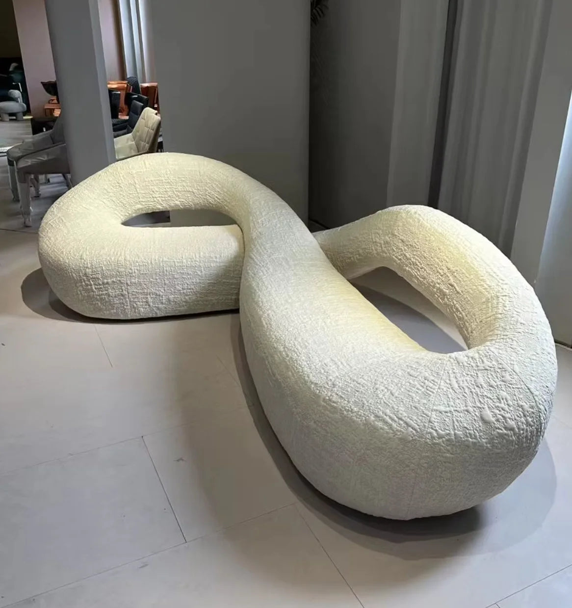 Canapé d'angle en cuir en forme de serpent, léger et luxueux, en tissu, pour Villa, maison, salon, matériau de remplissage en éponge