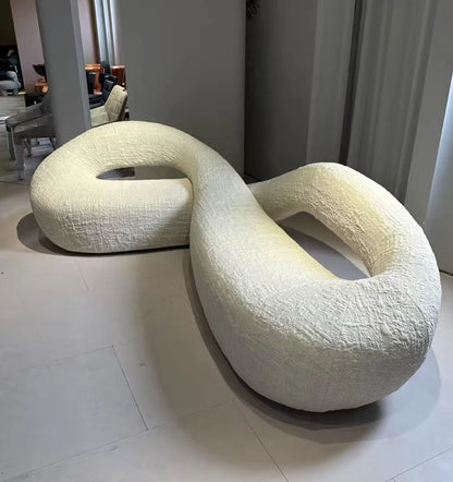 Canapé d'angle en cuir en forme de serpent, léger et luxueux, en tissu, pour Villa, maison, salon, matériau de remplissage en éponge