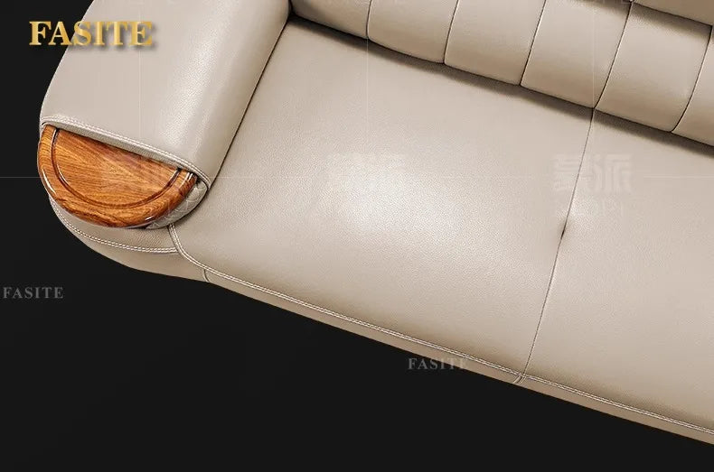 New Chinese ebony leather modern high-end living room home sofa furniture