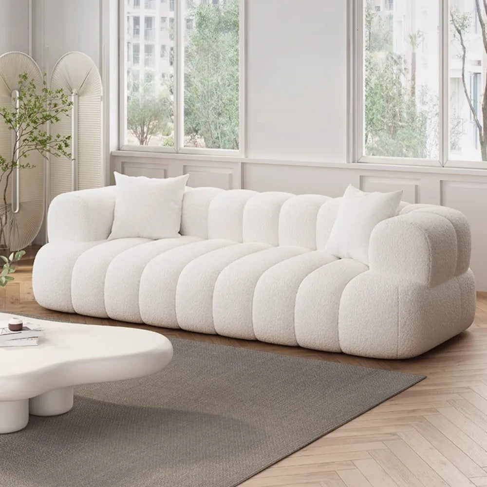 Soft Pillows Stylish European Modern Plush Reclining Sectional Sofa Comfortable Living Room Furniture Trendy Mueble Home Decor