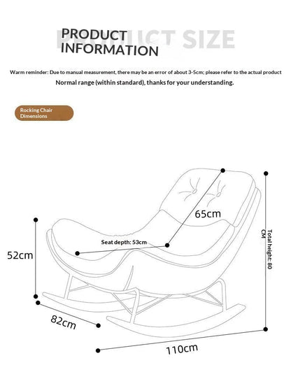 Rocking Recliner Chair Adult Lazy Lounge Chair Relaxing Armchair Luxury Designer Balcony Living Room Zero Gravity Chair Home Use