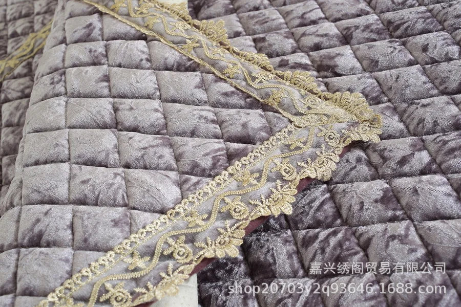 New Model European-style Thick Diamond Velvet Sofa Cover Four Season Universal Anti Slip And Dustproof Solid Color Sofa Cushion