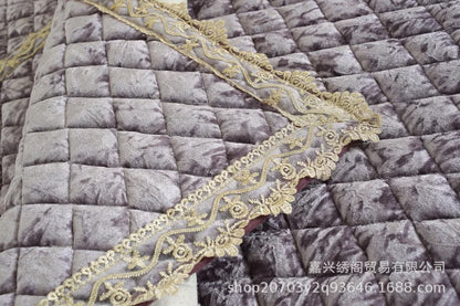 New Model European-style Thick Diamond Velvet Sofa Cover Four Season Universal Anti Slip And Dustproof Solid Color Sofa Cushion