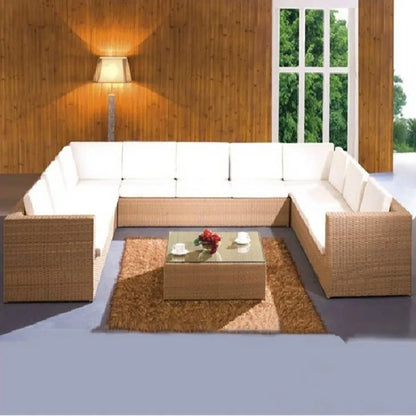 Outdoor rattan sofa combination U-shaped corner courtyard garden balcony hotel