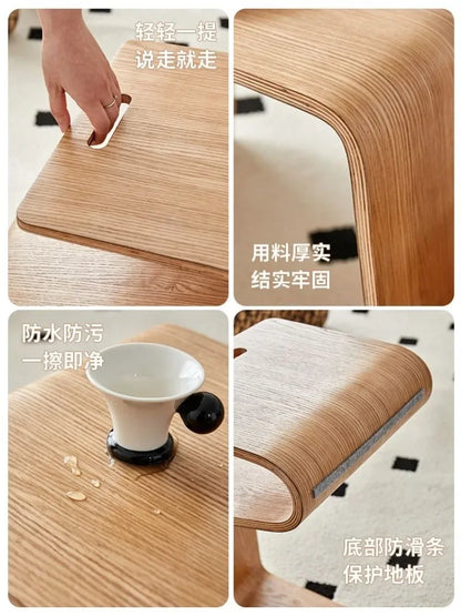 New N-Shaped Coffee Table: Nordic Creative Solid Wood Living Room Sofa Side Table, Bedroom Corner Table & Balcony Coffee Table