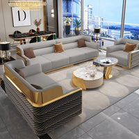 Modern Chesterfield Villa Sofa Royal Living Room Sofas Leather Full Set of Couches Decor Home Sofa Living Room Luxury Furniture