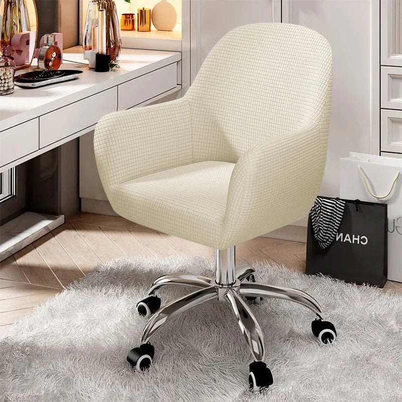 Solid Elastic Rotating Chair Cover Dining Room Spandex High Sloping Armchair Covers Office Chair Slipcover Coffee Bar Make Up