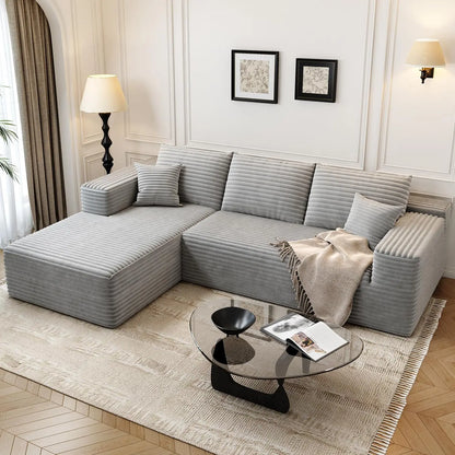 107.5" Cloud Modular Sectional Couch with 1 Ottoman,Modern Minimalist Upholstered Couches, Comfort U Shaped Sofa for Living Room