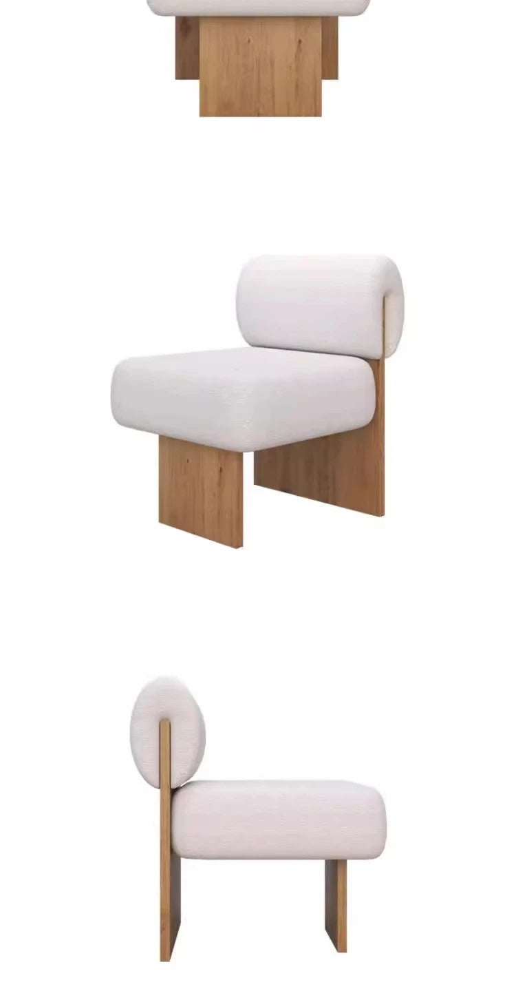 Wabi Sabi Style Single Sofa Chair, Casual Designer, Small-sized Solid Wood Hotel, Homestay, Living Room, Balcony, Single Chair