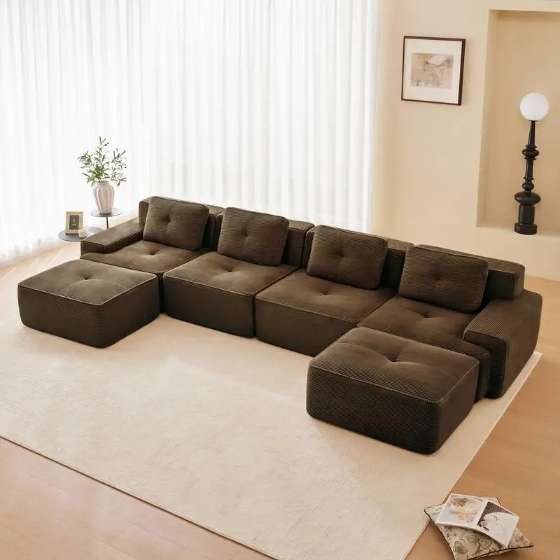 Cloud Modular Sectional Sofa with 2 Storage Ottomans 160.6