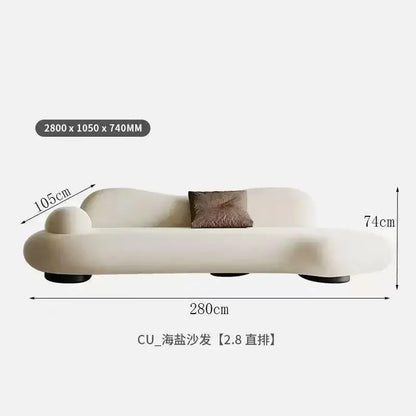 Italian minimalist sea salt sofa living room large flat layer fabric simple modern special-shaped sofa