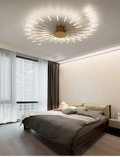 Living Room Light LED Ceiling Lamp Modern Indoor Lighting Acrylic Nordic Creative Fan-shaped Bedroom Fixture Home Decor Kid Room