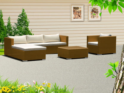 Modern Outdoor Aluminum Rattan Furniture Set Garden Sofa with Rope for Living Room Hotel Park