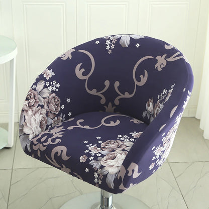 Semi-Circular Chair Cover Elastic Dining Chairs Slipcovers Accent Curved Chairs Dustproof Covers Armchair Seat Case Home Decor