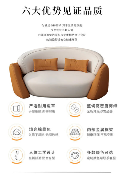 lLight luxury business negotiation sofa table and chair combination hotel lobby reception leather sofa