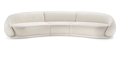 Sili Style Living Room Moon Faux Leather Fabric Nordic Designer Semi-Arc Light Luxury Cashew Curved Sofa living room furniture