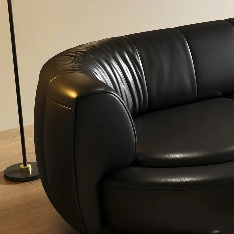 Nordic, light luxury, rotating, mobile slide rail backrest sofa combination, small apartment, living room, special-shaped black
