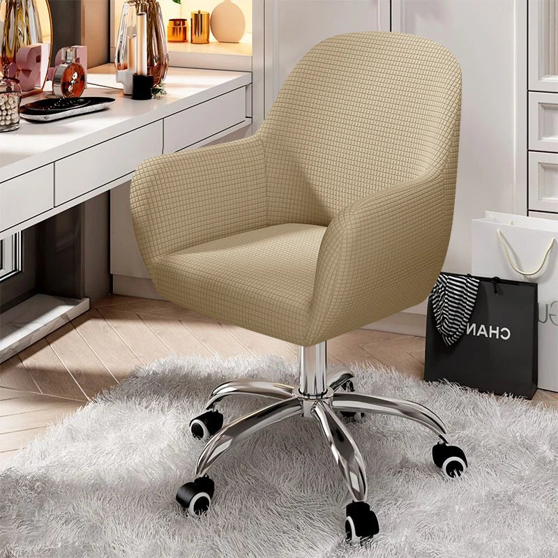Solid Elastic Rotating Chair Cover Dining Room Spandex High Sloping Armchair Covers Office Chair Slipcover Coffee Bar Make Up