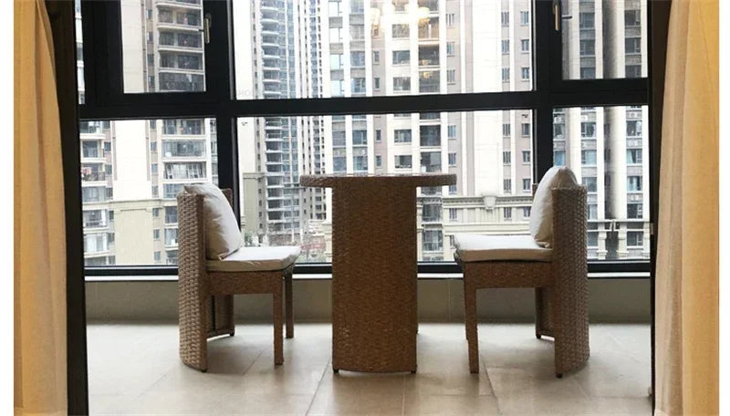 Nordic Outdoor Furniture Rattan Garden Furniture Sets Minimalist Dining Table Chair Set Courtyard Balcony Table and Chair Set XX