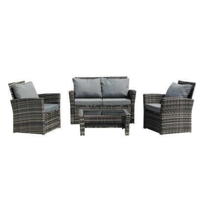 Factory Made PE Rattan Sofa Set with Table for Outdoor Garden Resort Hotel Entertainment Party