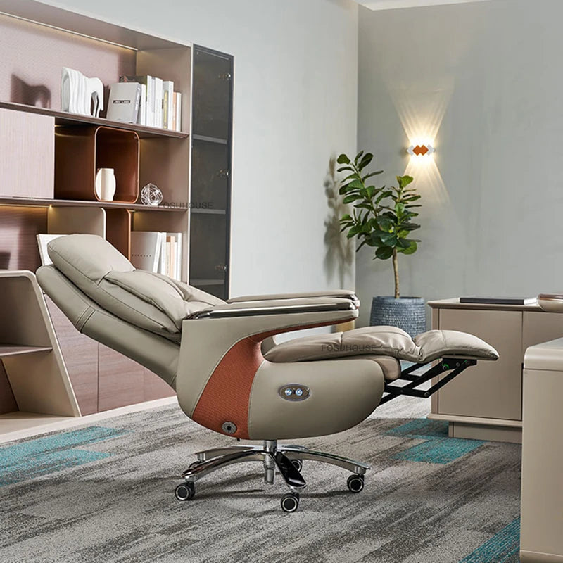 Electric Smart Office Chairs European Reclining Computer Chair Home Gaming Armchair Modern Office Furniture High-end Boss Chair