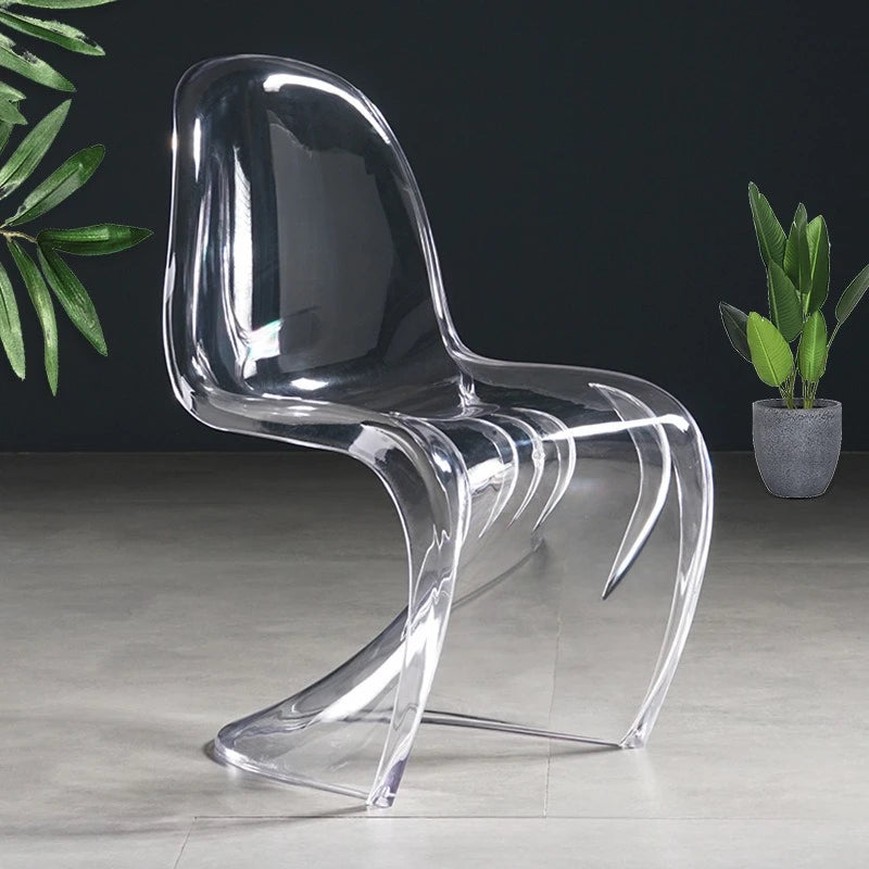 Nordic Modern Simple Creative Acrylic Plastic Dining Chair Red S Beauty Chair Crystal Transparent Pandong Chair Wow