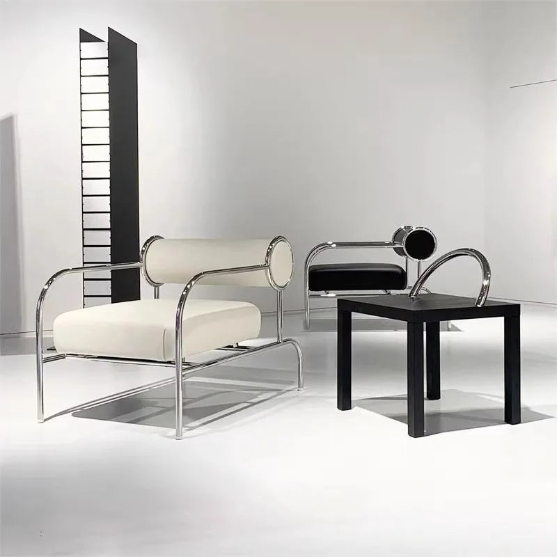 art simple Armchair Medieval style stainless Italian minimalist Armchair ergonomic design cadeiras para sala de estar furniture