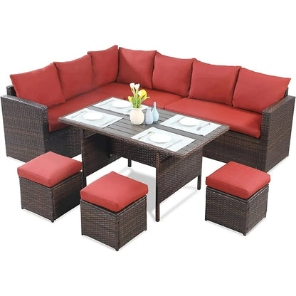 Sales Reasonable Price Plastic Material Outdoor Modern Patio Rattan Sofa Garden Furniture with Cushions