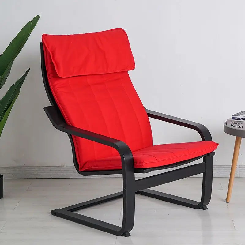 Nordic Lounge Chair - Solid Wood Armrest Recliner for Balcony & Nursery