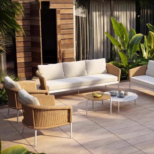 Outdoor Sofa Designer Sample Room Rope Weaving Furniture Leisure Courtyard Outdoor Garden Outdoor Waterproof Sofa