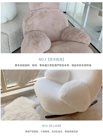 Balcony Living room Bedroom Designer Internet celebrity chair Solid wood tripod recliner
