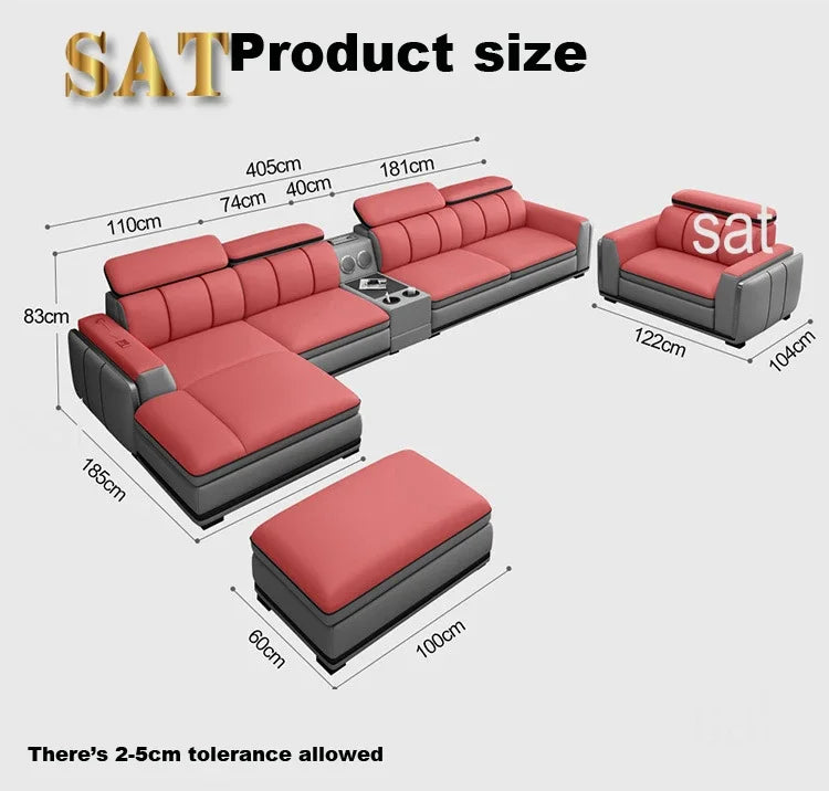 For Nordic 1 2 3  L Shape Luxury Leather Living Room Furniture Sectional Sofa Couch