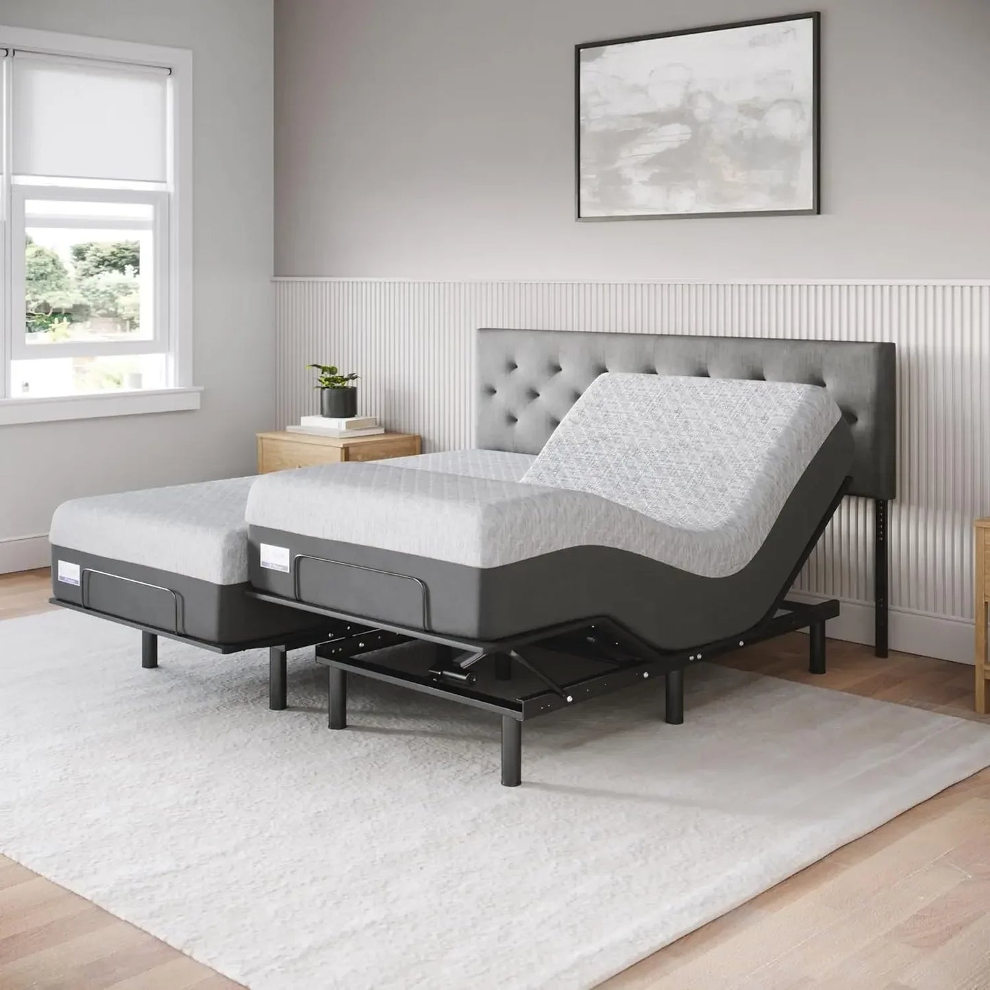Nordic Bed Base Adjustable (Frame Only), Easy Assembly, Head and Foot Lift, Memory Positions, Zero Gravity