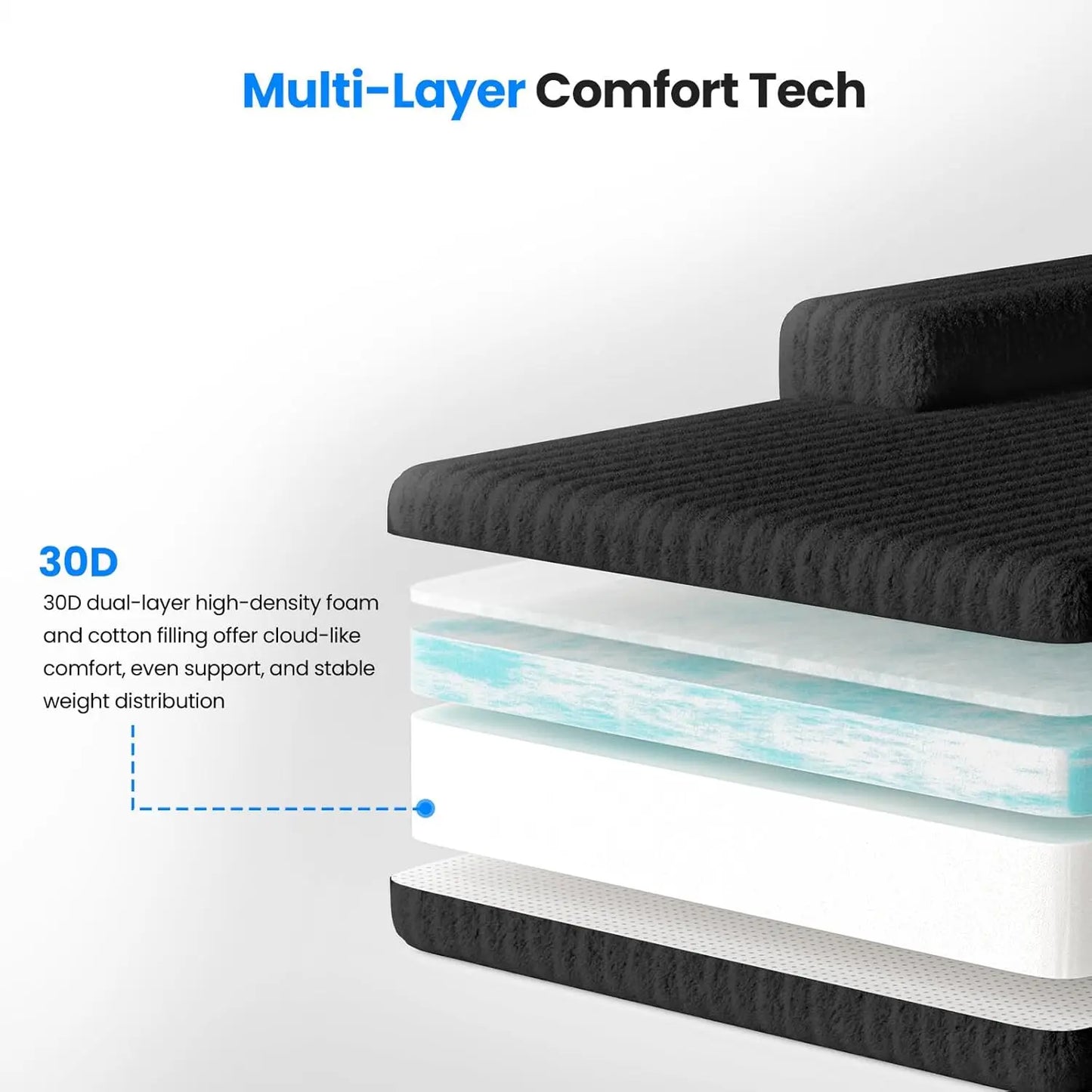 "High Backrest L-Shape Modular Sectional Sofa with Cloud Corduroy, Convertible Chaise for Left or Right Side, Bonel"