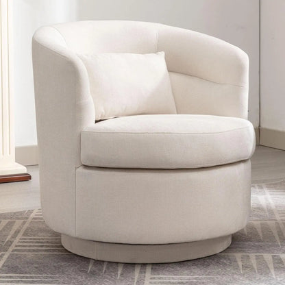 360° Swivel Barrel Chair Set 2 Comfy Upholstered Armchair with Pillow Living Room Bedroom Reading, Customized