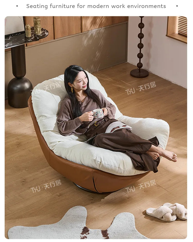 Medieval style rotating nest chair single sofa chair living room balcony home light luxury leisure